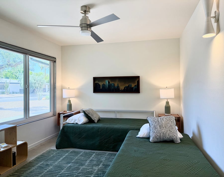 Third bedroom with trundle bed that converts to king bed or two twin beds.