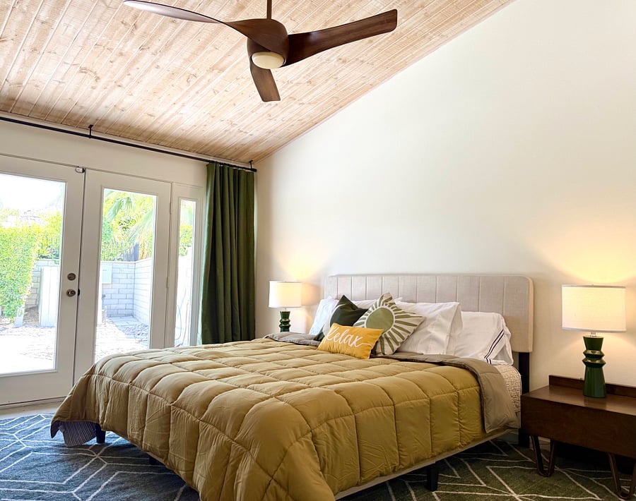 Primary bedroom with king bed.