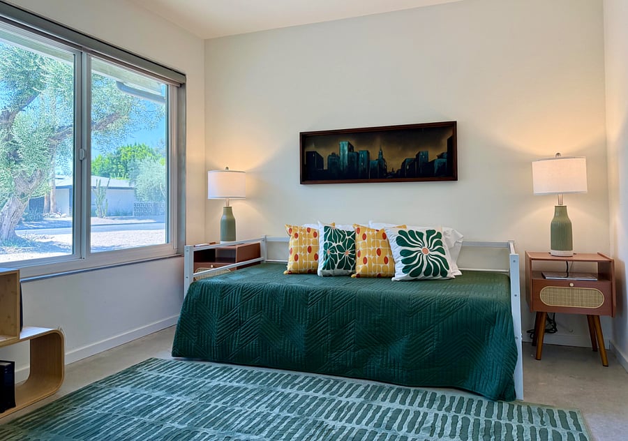 Third bedroom with trundle bed that converts to king bed or two twin beds.