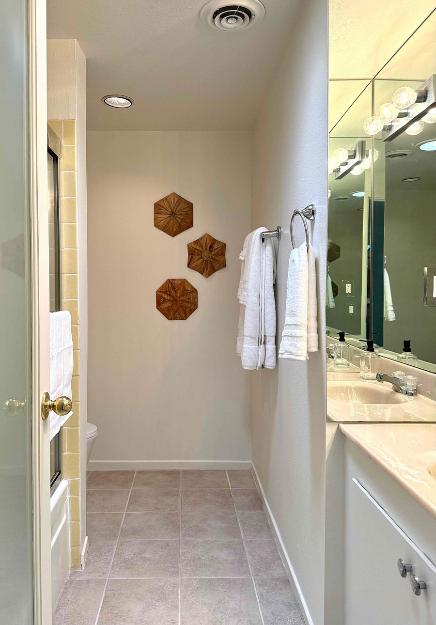 Second bathroom off the hall near the two guest bedrooms.