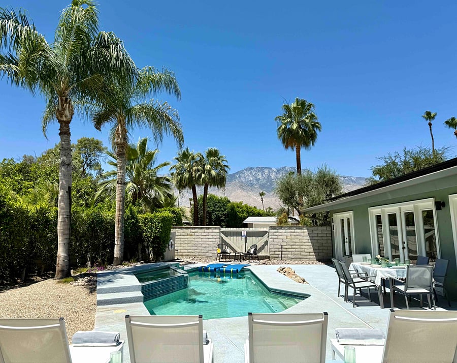 Pool and spa with great views.