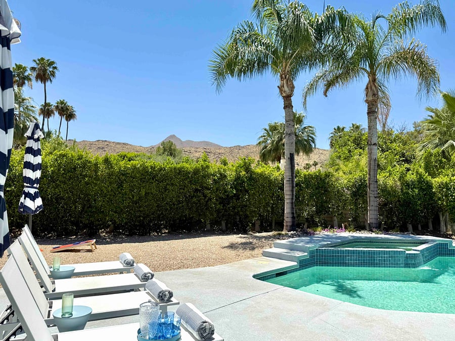 Pool and spa with great views.