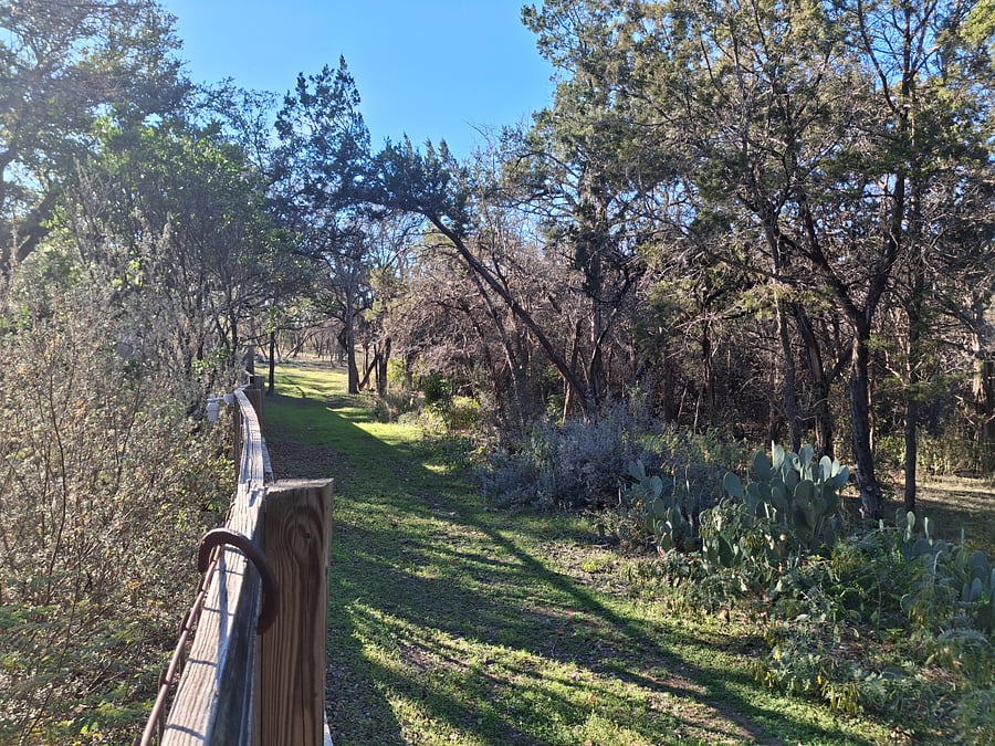 Miles of hiking trails in the forested nature preserve as you walk out my back gate!