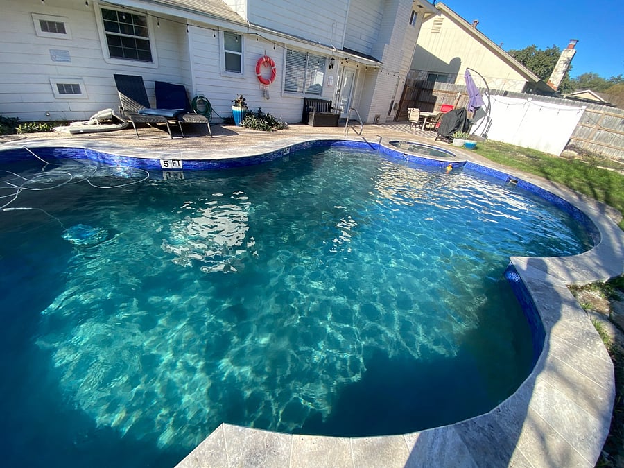 October 2025 - updated pool plaster, pool tiles