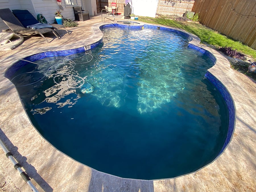 October 2025 - updated pool plaster, pool tiles