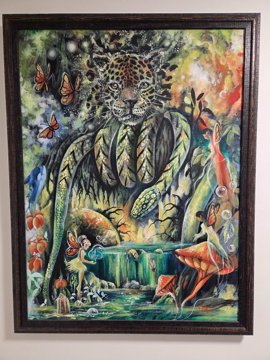 One of the art collection pieces. Oil painting of Peruvian Ayahuasca journey visions. Cusco Peru