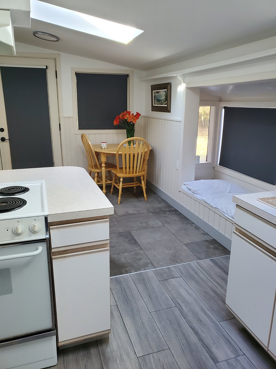 Looking towards the dining area from the kitchen sink.