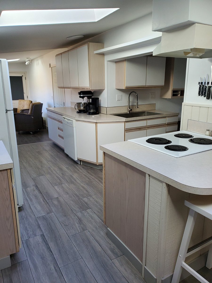 From dining room to kitchen area.