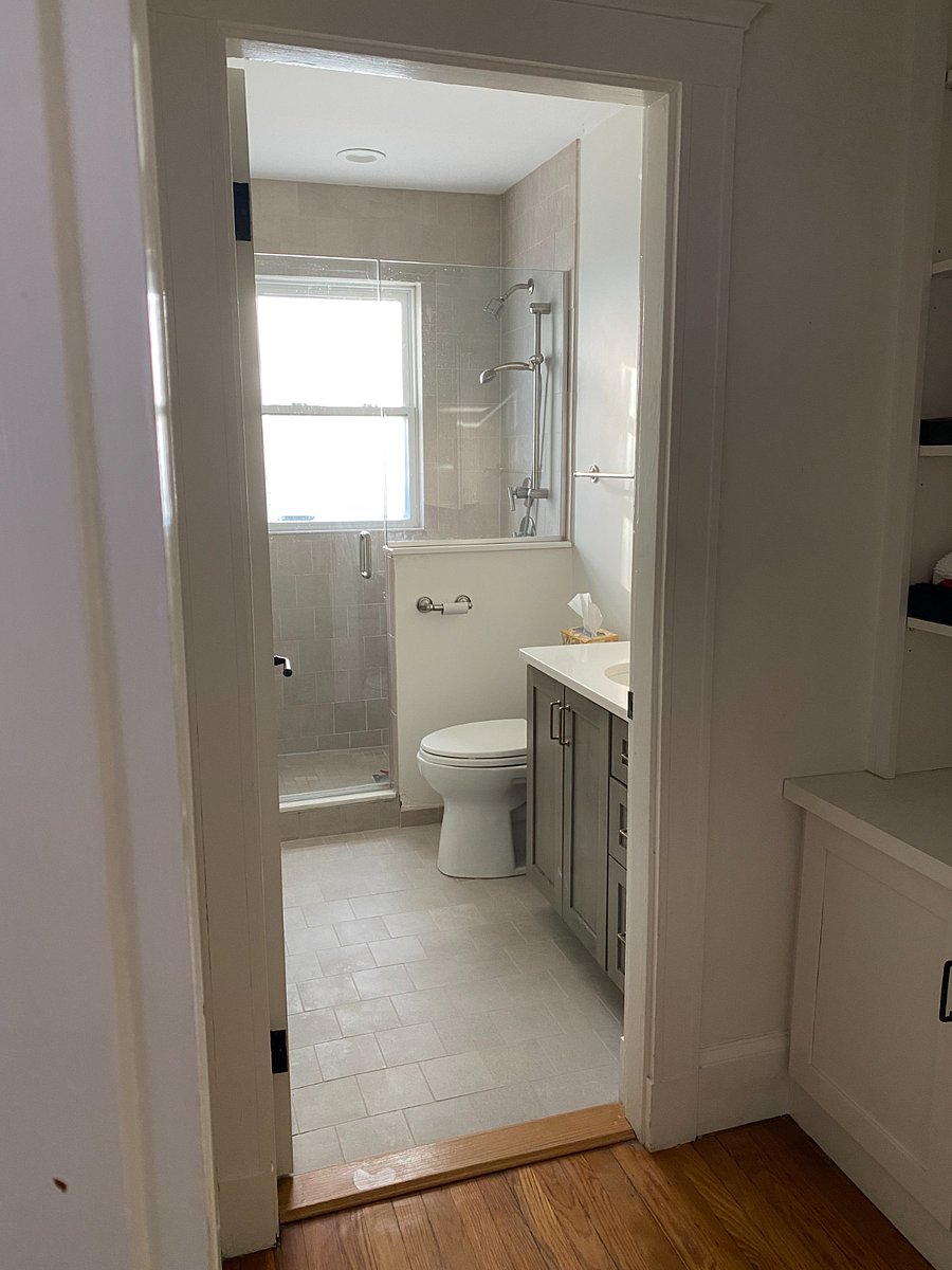 Bathroom with step in shower