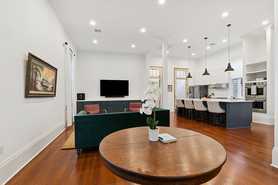 Living room and kitchen