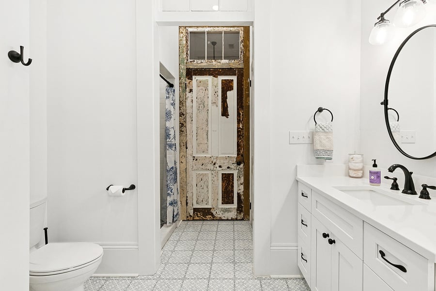 Jack & Jill bathroom with shower and separate soaking tub