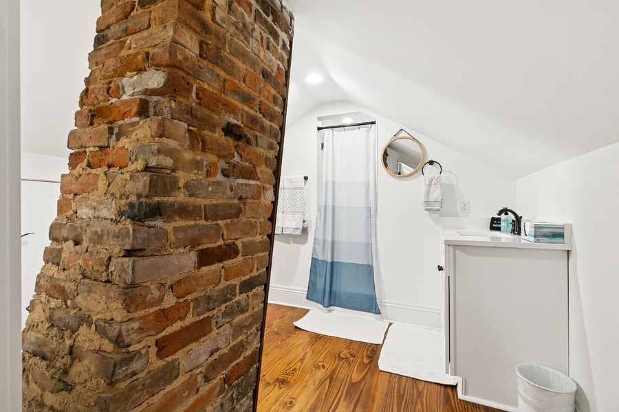 Upstairs bathroom with shower 