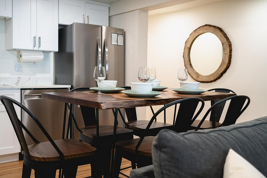 - Dining area holds 6 comfortably