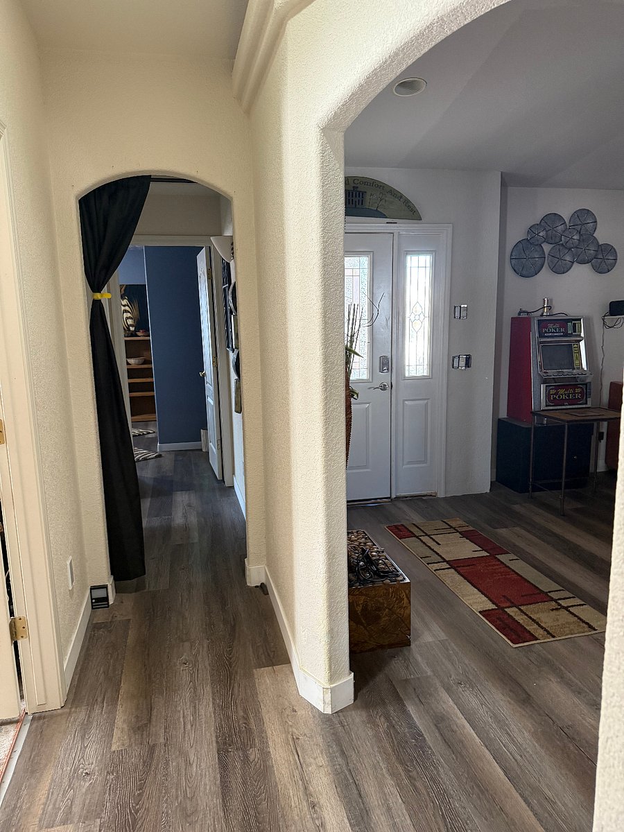 Front Door and hallway entrance to private room/bath