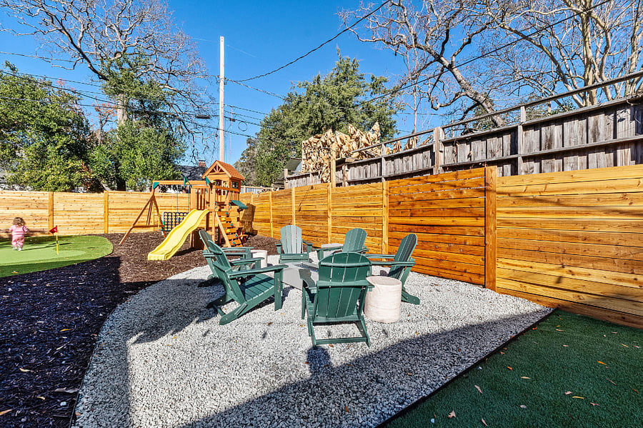 Firepit and playscape