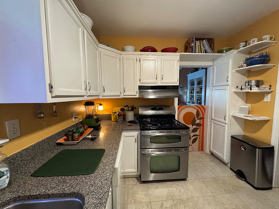 Access to a full kitchen with gas range, oven, dishwasher, etc.