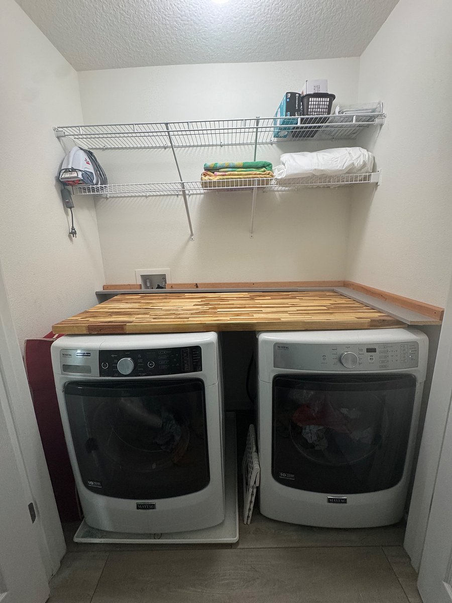Washer and Dryer. Doors can be closed when not using.