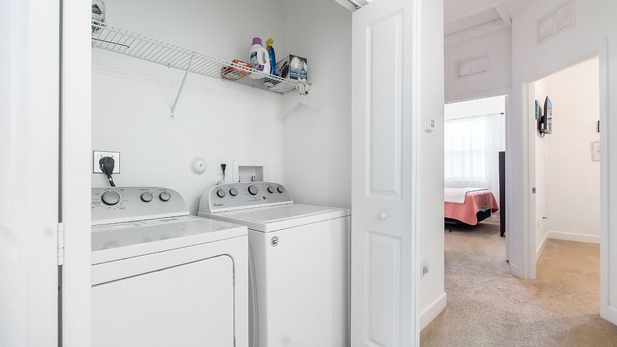 Modern Washer & Dryer upstairs in the hall way perfectly, situated next to the master bedroom