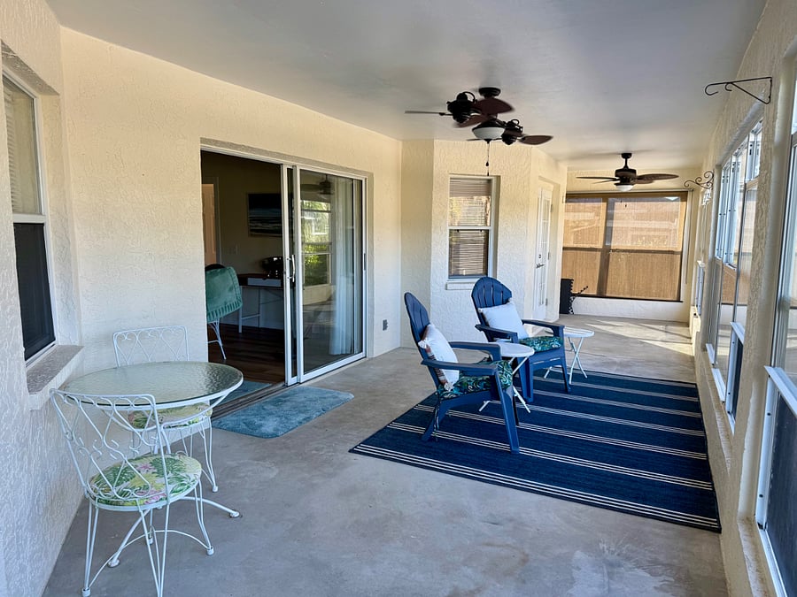 Open air lanai with great views of the water