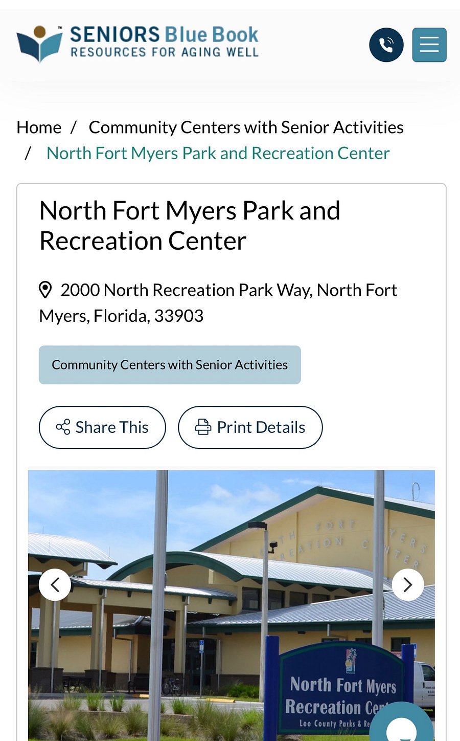 Recreation Center in the local area