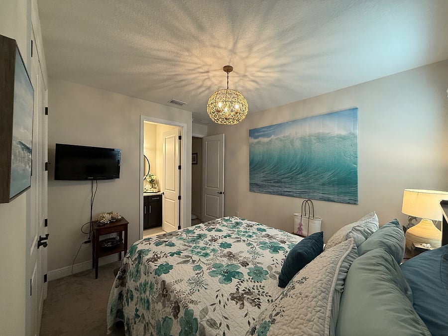 This bedroom has your own private bath.