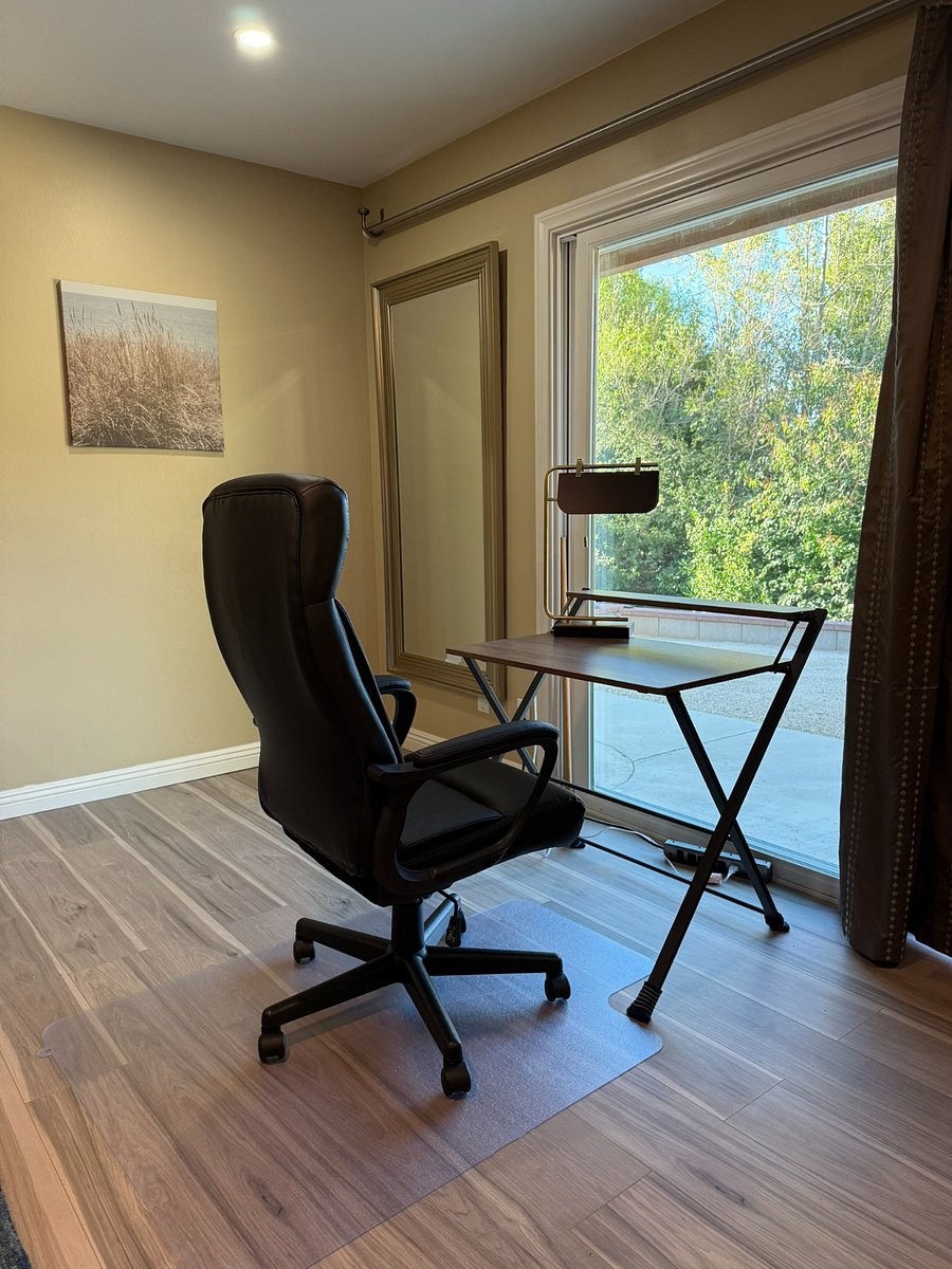 Desk is light so can be moved over to accommodate mirror availability