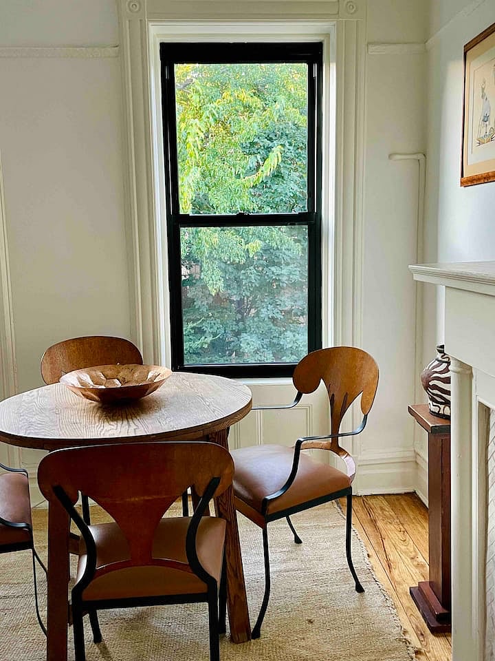 Dining table seats four