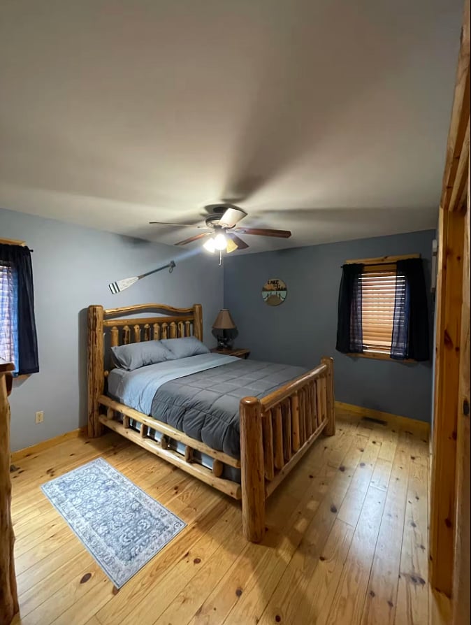 Guest bedroom with smart TV.