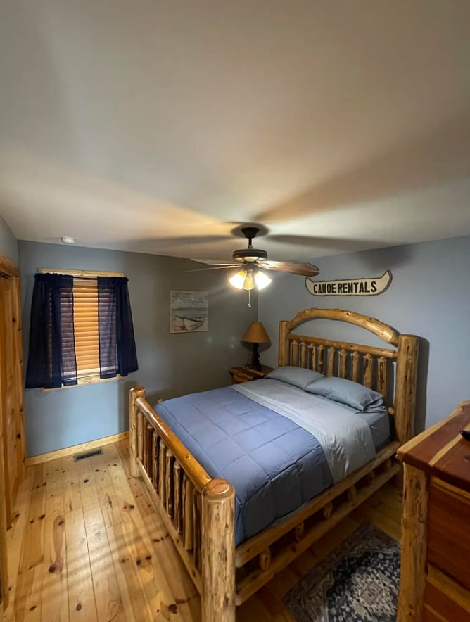Guest bedroom with smart TV.