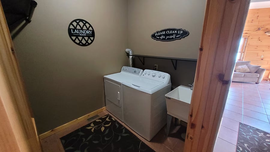 In-home laundry area with washer and dryer.