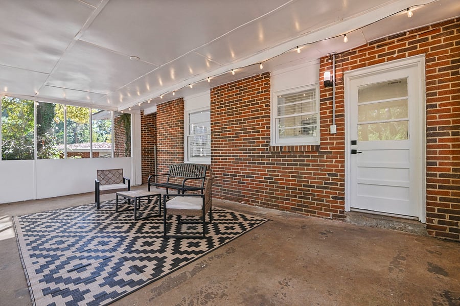 Spacious and peaceful backyard areathe perfect spot to enjoy your morning coffee before a shift.