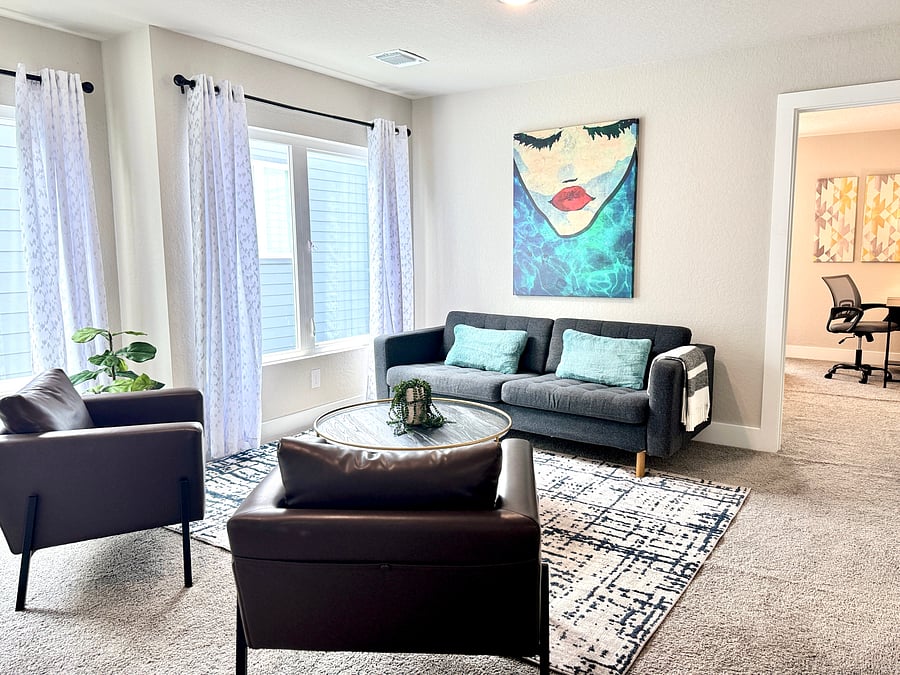 Upstairs loft provides an additional space to relax or socialize with other tenants in the home.