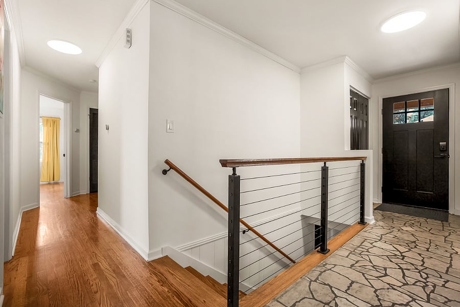 Entryway and stairs to basement
