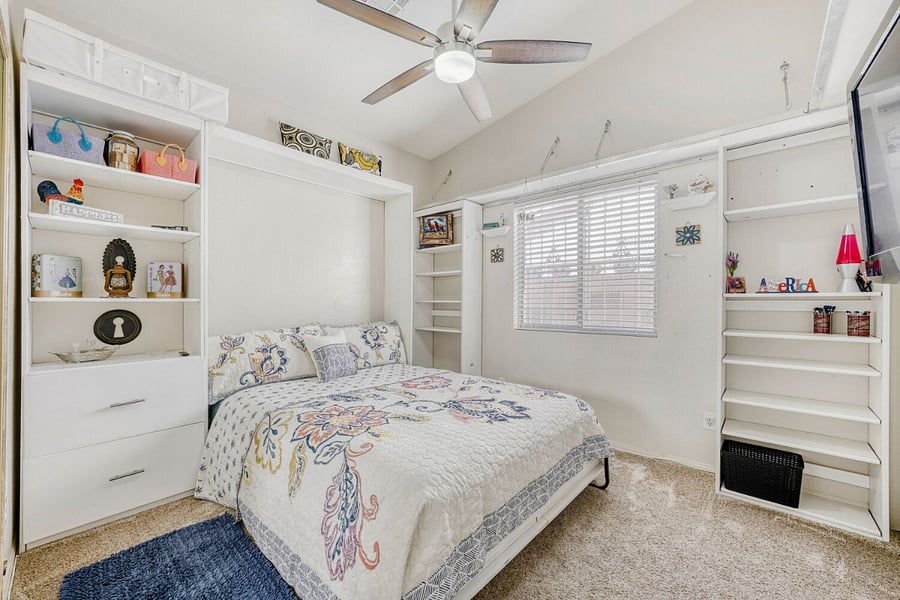 Bedroom 1 with closet and linenings