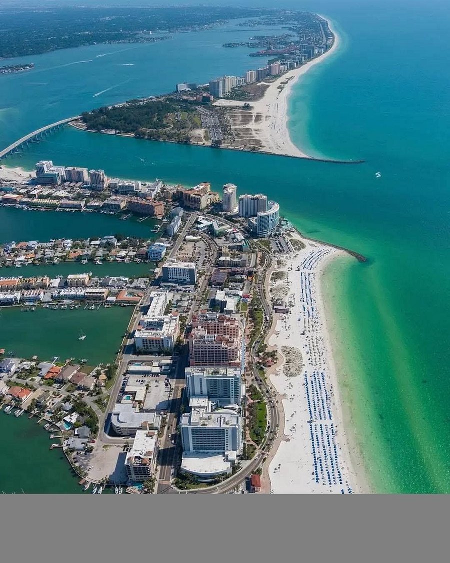 Clearwater Beach 5 miles away until you're on the best sandy beaches
