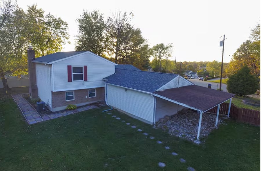 Rear exterior view of the home