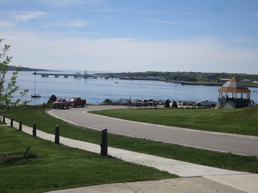 Historic Fort Allen Park, across the street and 1-2 blocks east of the apartment.