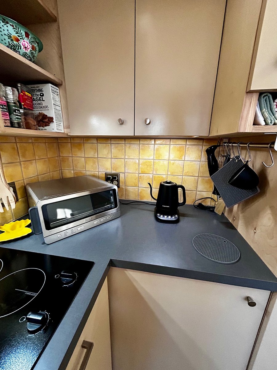 Air fryers are all the rage and your best friend in the tiny kitchen designed for functionality and real cooking.