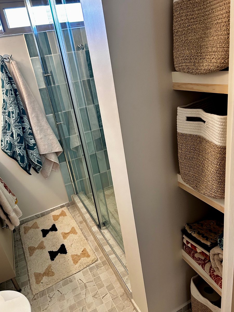 Storage galore! in this luscious bathroom.