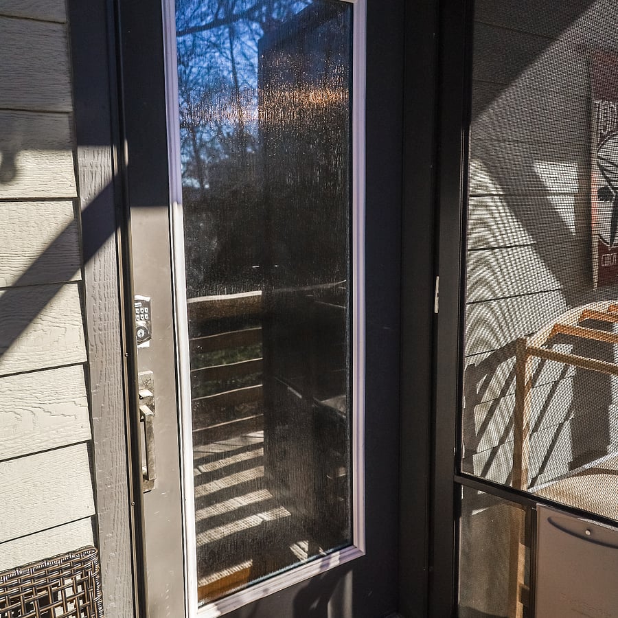 front entry with coded smart lock
