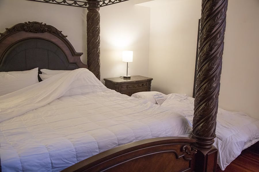 The Twin Roll-Away from the bedroom closet fits nicely next to the King or can roll out into the Living room.