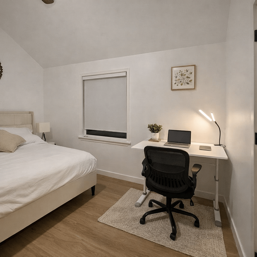 Master bedroom with workspace