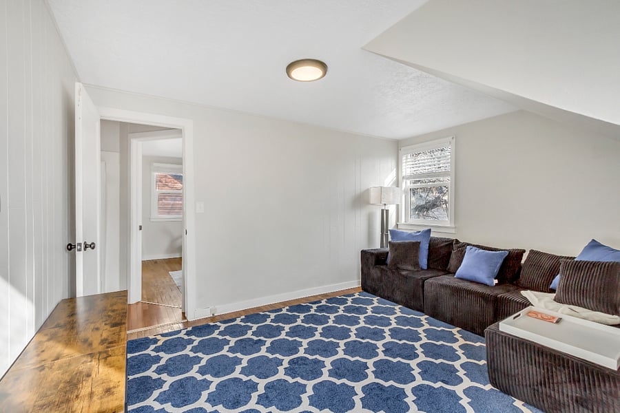Tons of natural light in this room, with walkout access to the balcony.