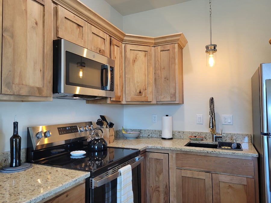 Stove, Refrigerator and Microwave
