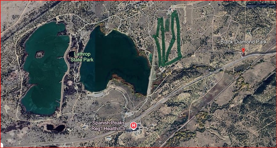 Aerial view of BDP, LSP and SP Regional Health Center. All within 1.2 miles from each other.