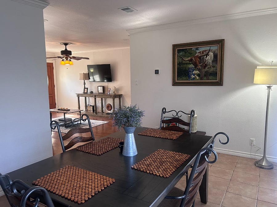 Dining area with clear view of the living room