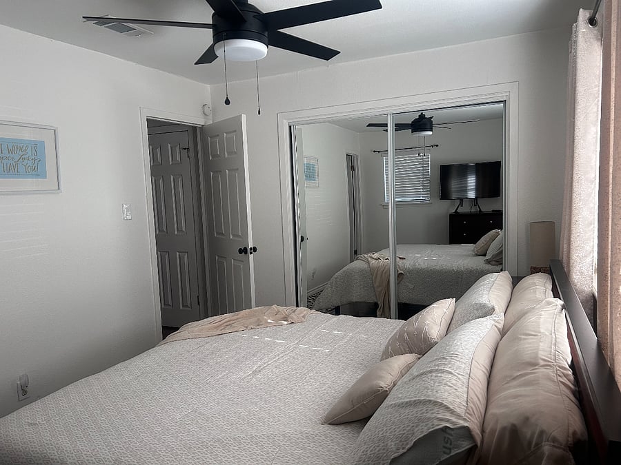 King-size bed in master bedroom
