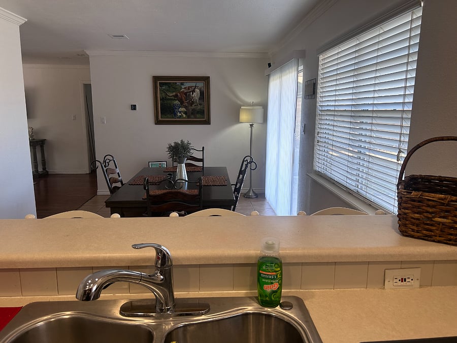 Kitchen opens to the dining room