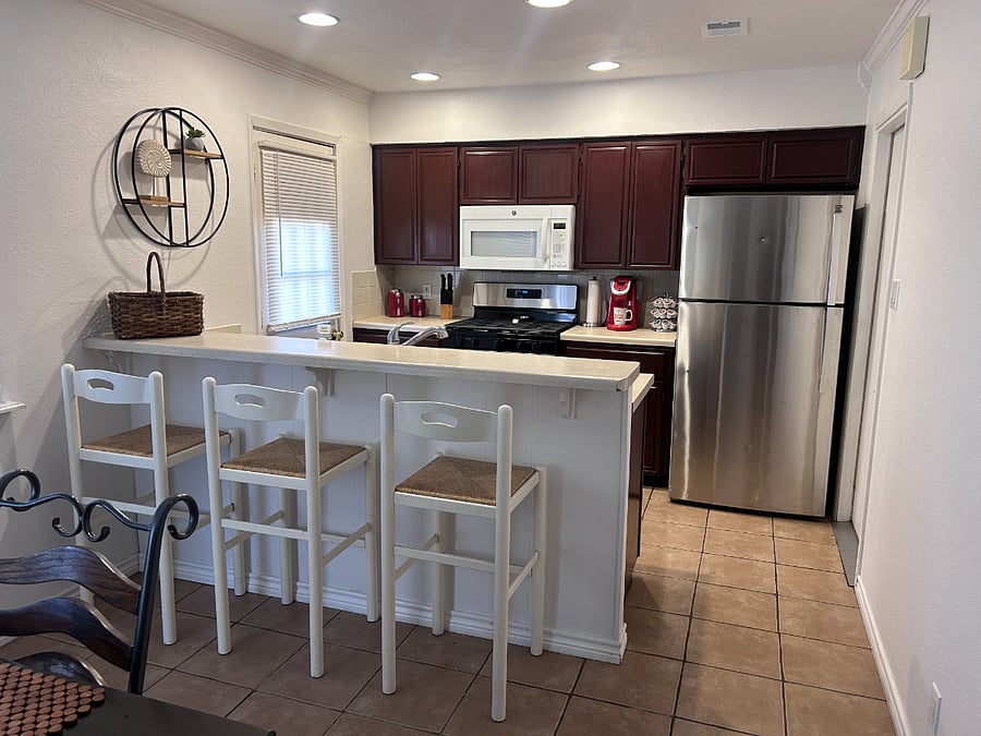 Kitchen bar with additional seating