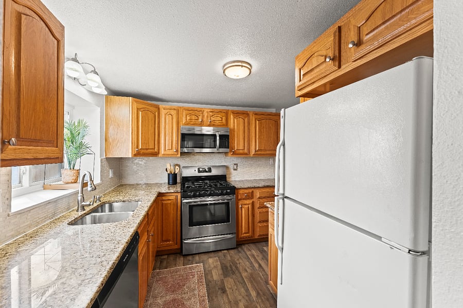 Kitchen with gas range 